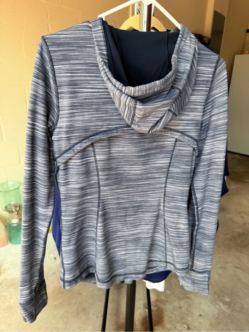 lululemon athletica Striped Blue Hooded Full-Zip Jacket